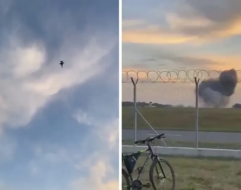 Истребитель F-16 рухнул при выполнении тренировочного полёта в Польше