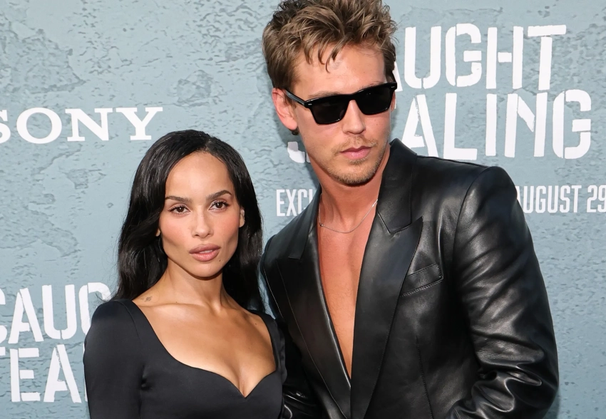 Зои Кравиц и Остин Батлер, Юрий Колокольников, Никита Кукушкин* на нью-йоркской премьере фильма "Пойман с поличным" Даррена Аронофски