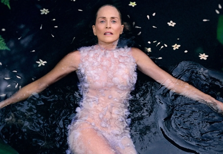 67-летняя Шэрон Стоун снялась в прозрачном платье для обложки Marie Claire