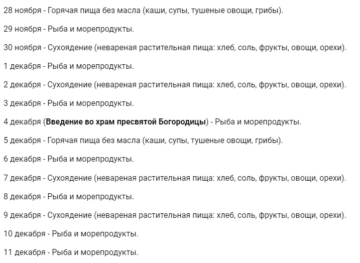 Запреты и особенности Рождественского поста с 28 ноября 2025 года по 6 января 2025, календарь питания, молитвы