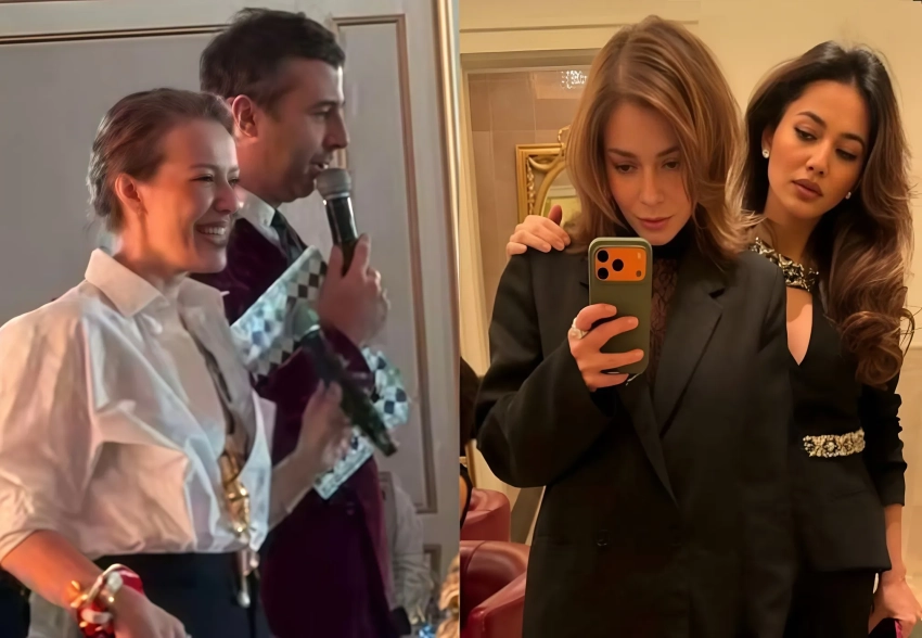 Иван Ургант, Ксения Собчак, Светлана Бондарчук и Кристина Потупчик на вечере фонда "Друзья"