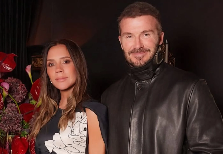 Виктория Бекхэм с мужем Дэвидом Бекхэмом и сыном Ромео на вечеринке в Нью-Йорке