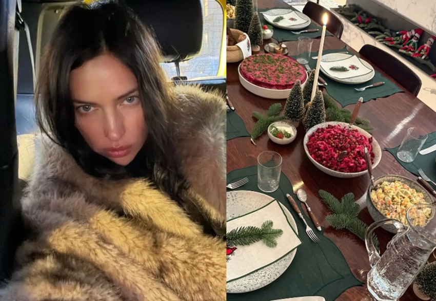 Шуба, оливье и пельмени. Ирина Шейк встретила Новый год в "русском стиле"