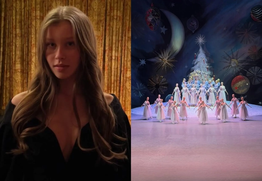 Анна Пересильд (с декольте) посетила "Щелкунчика" в Большом театре