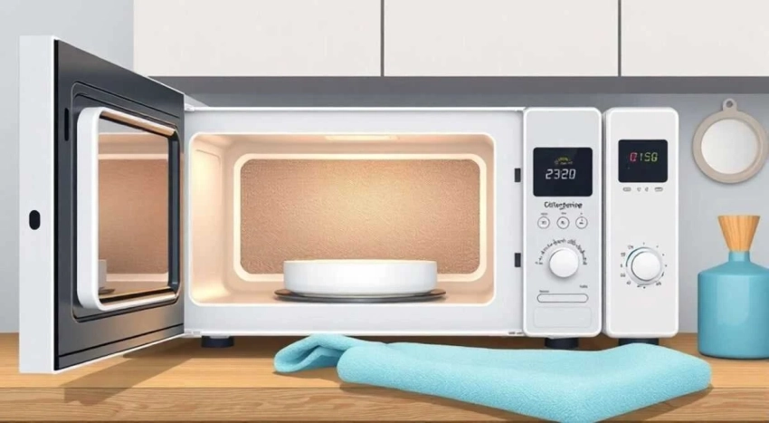 Что нужно сделать, чтобы застарелый жир внутри микроволновки растворится сам