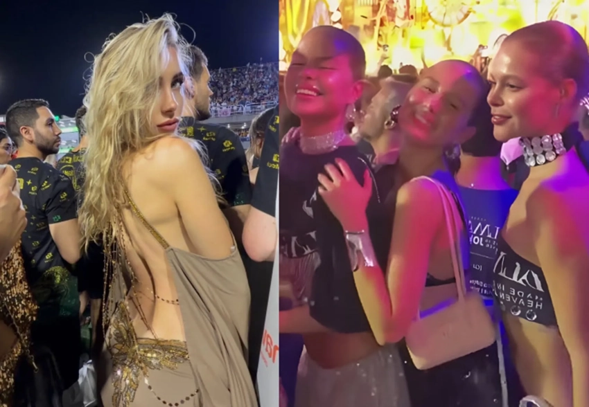 Девушка Дурова (в платье с "задним декольте") и Аврора Киба повеселились на карнавале в Рио-де-Жанейро